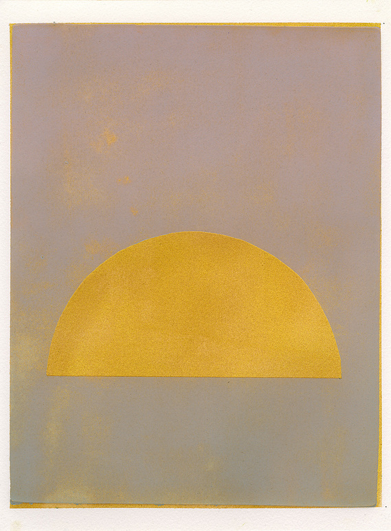 Gilded Arch 8 (Leonis Gold), 2025, Monotype with oil based ink and mica powder on arches oil paper, 12 x 9 inches.