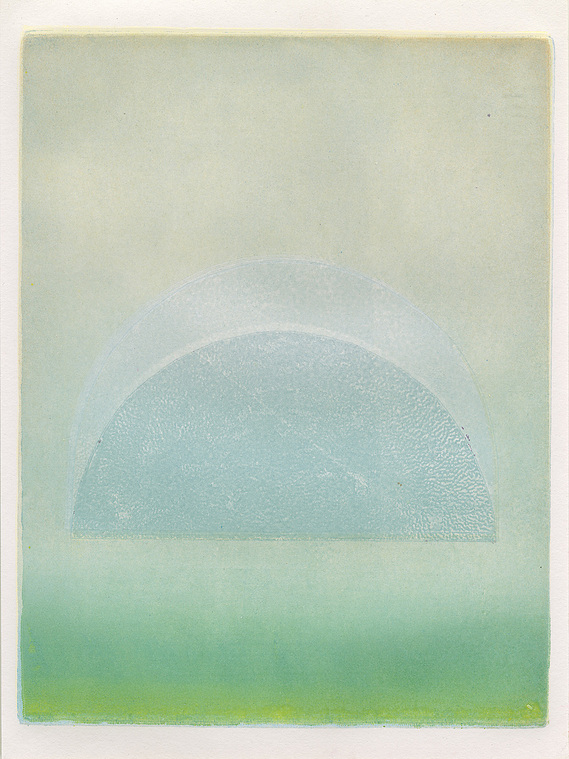 Ghost Arch 5, 2025, Monotype with oil based in on paper, 12 x 9 inches.