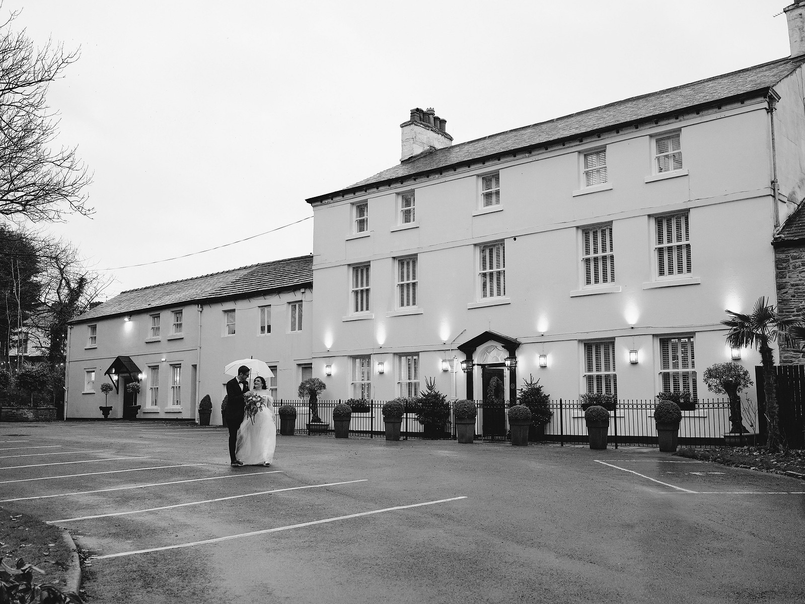 Black and White photograph of Hayley and Jake's wedding at Sparth House, Lancashire