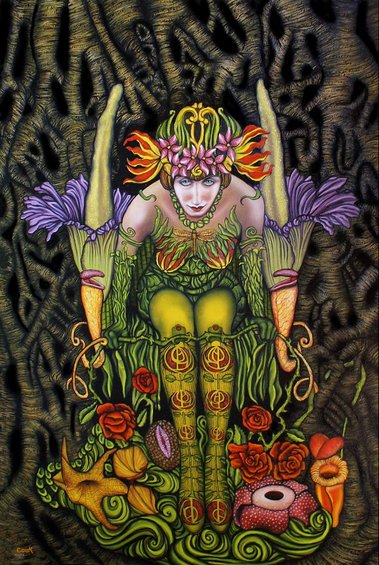 Green fairy with teeth.