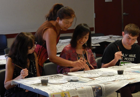 Alma and students hard at work