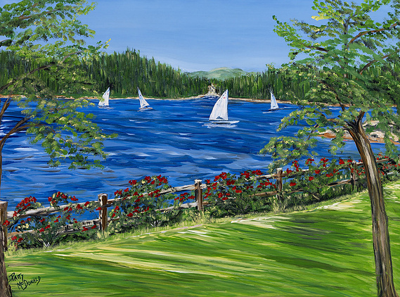 Sail boats on Lake Arrowhead.