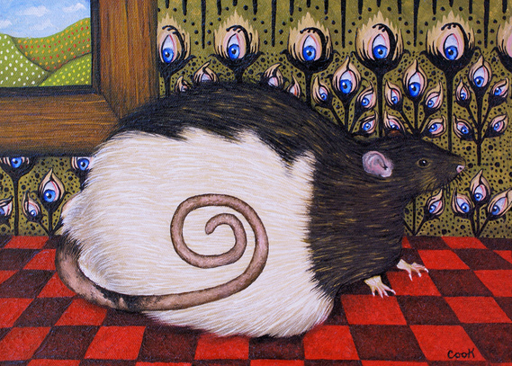 Big fat rat in living room.