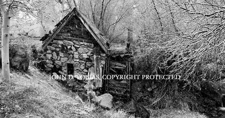 old gray white cabin photograph