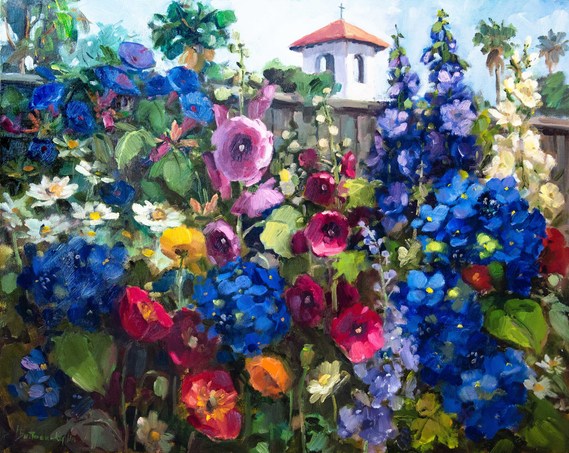 impressionistic summer flowers