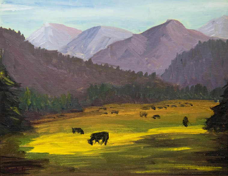 Cows grazing in the Eastern Sierras.