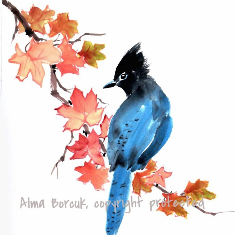 Blue Jay painting by Alma