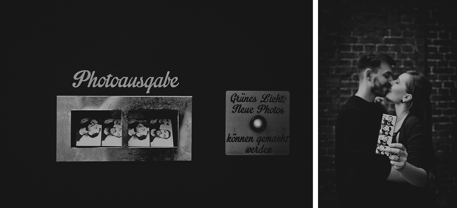 Besondere kreative Fotos mit retro Fotoautomat im Industriegebiet