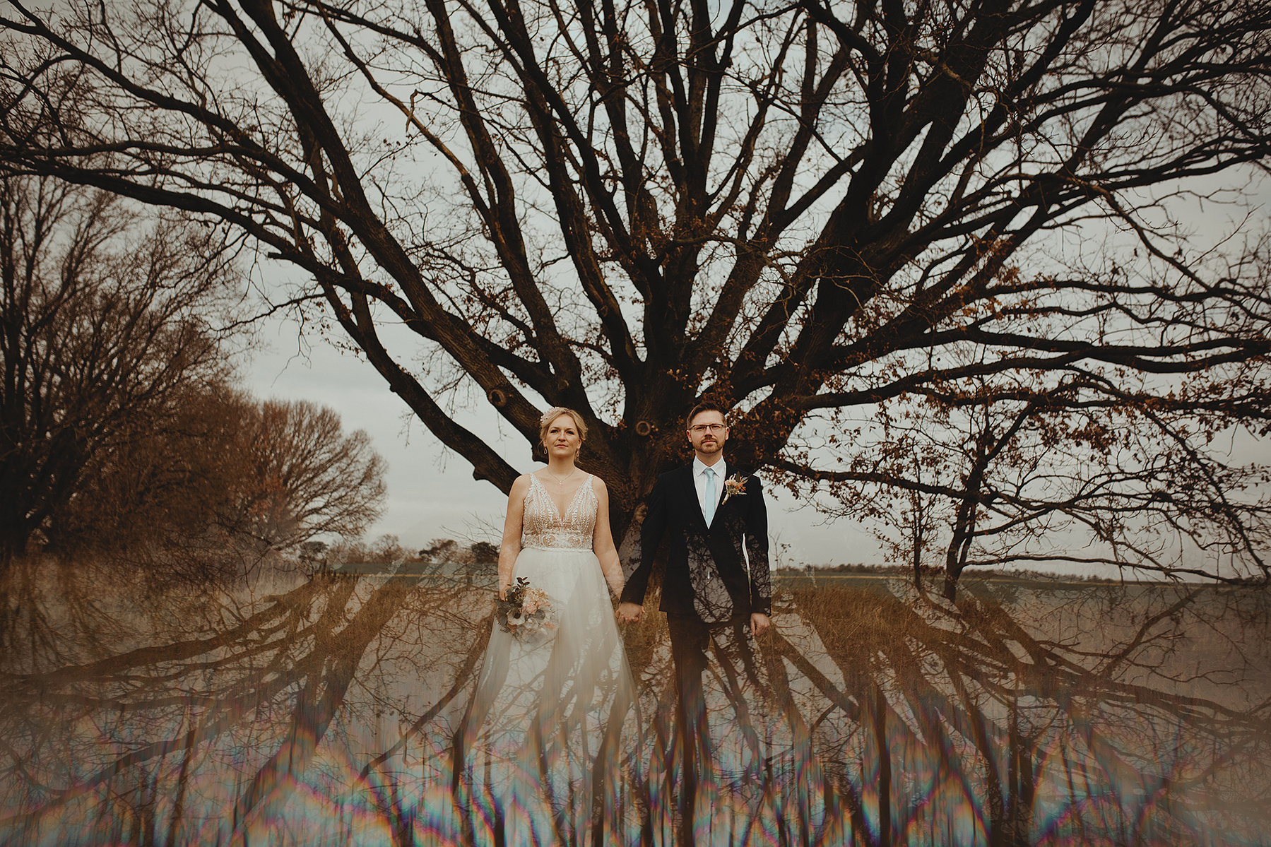 Besondere Hochzeitsfotos von Winterhochzeit in Brandenburg