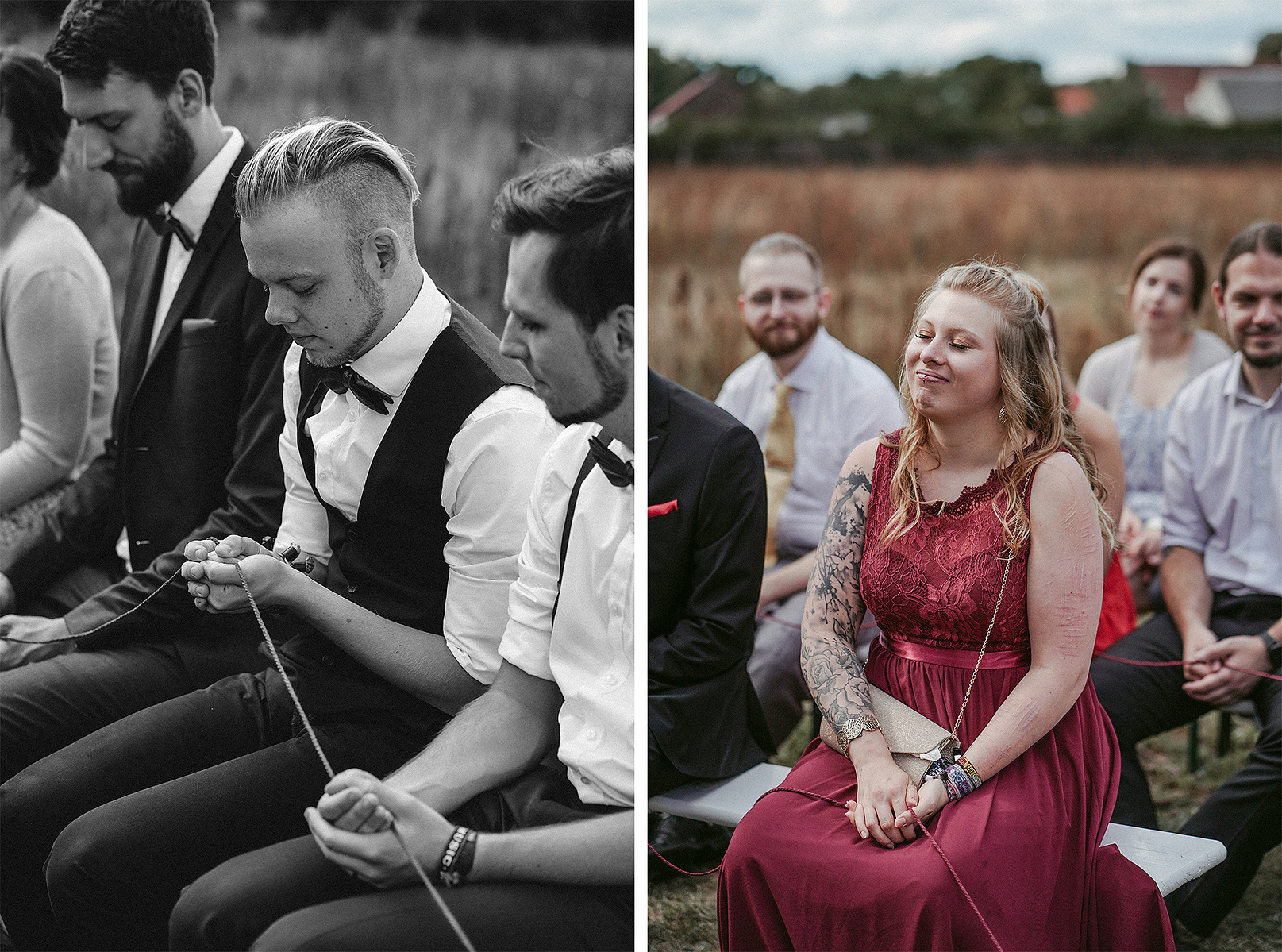 Beim Trauritual "Ringe wandern" geben die Hochzeitsgäste den Eheringen ihre Wünsche für das Hochzeitspaar mit.