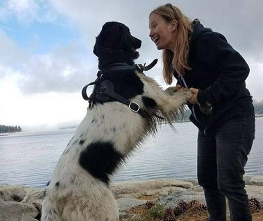 Me with my dog Bart at Shaver lake, CA. Photo by Jessica Waller.