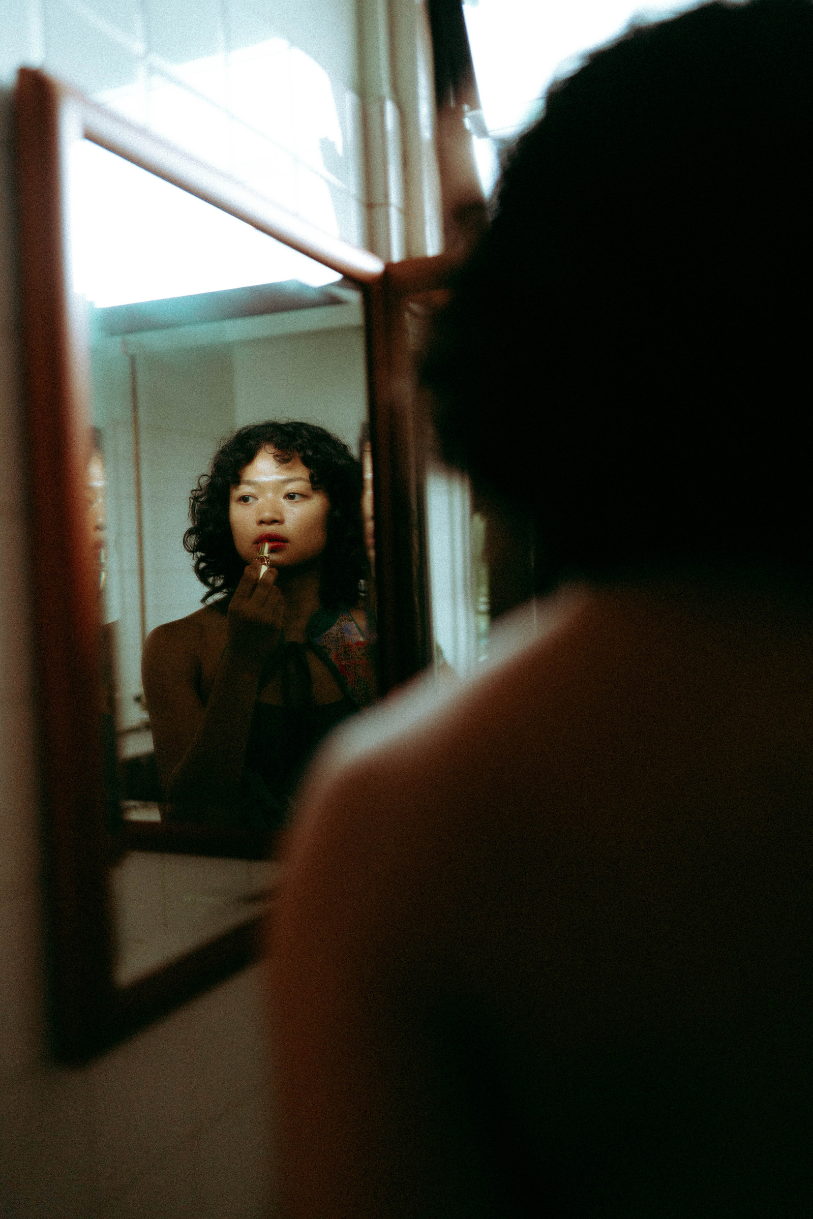 Preparing for a photoshoot.