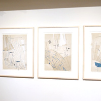 exhibition photo of Su Ai's triptych presented at the Paper Fiber Art Biennial in Nantou, Taiwan