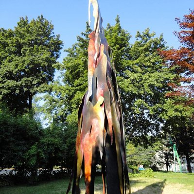 Sculptor and Art Collector John Raimondi's monumental sculpture "Pyre."