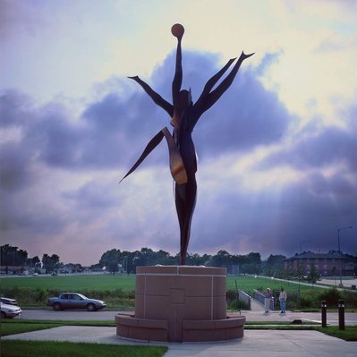 Sculptor and Art Collector John Raimondi's monumental sculpture "Athleta."