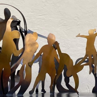 Sculptor and Art Collector John Raimondi's monumental sculpture "Together."