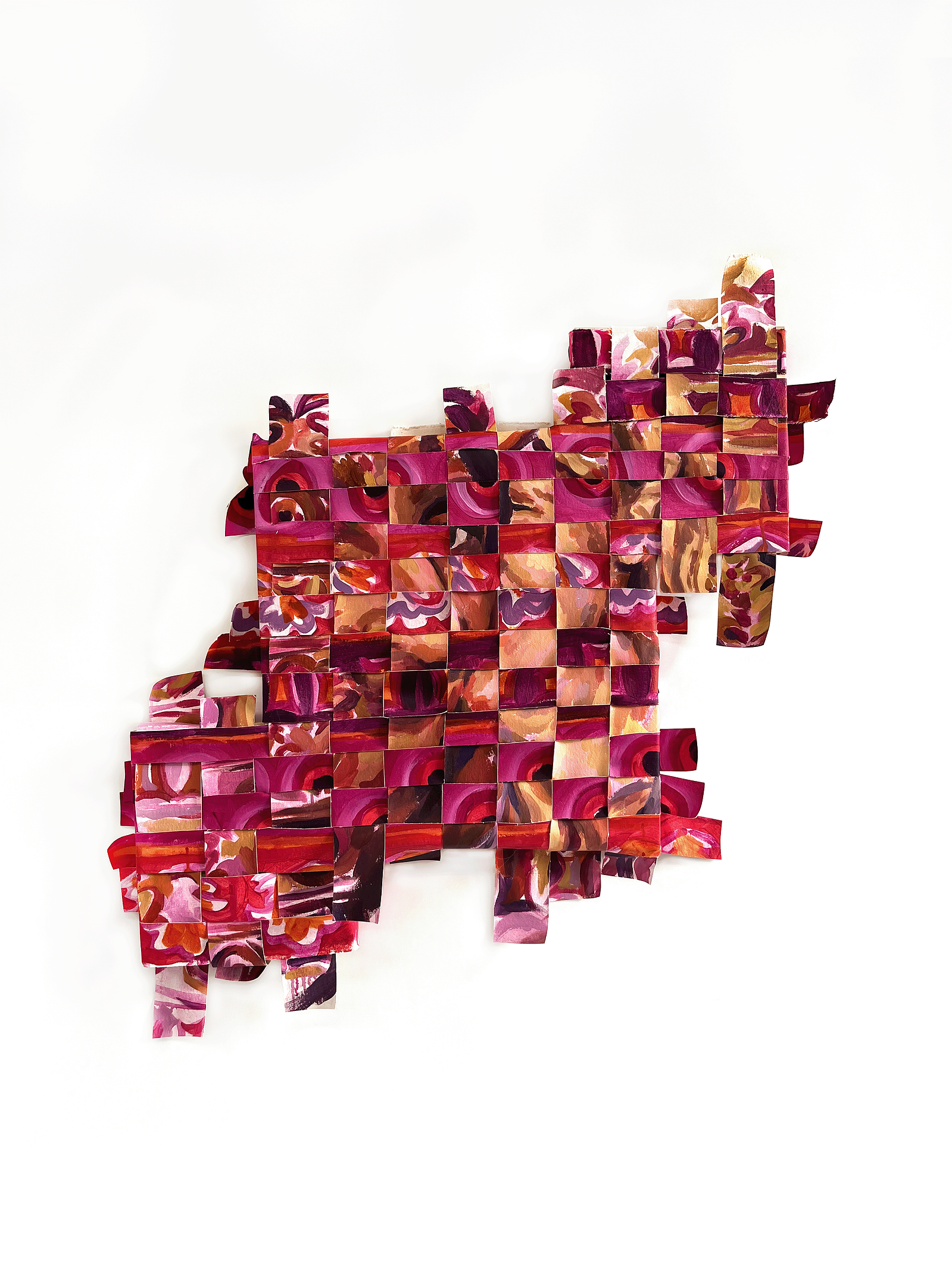 Rania Shah, Woven, 48 in. x 48 in., Acrylic paint on canvas, (2024).