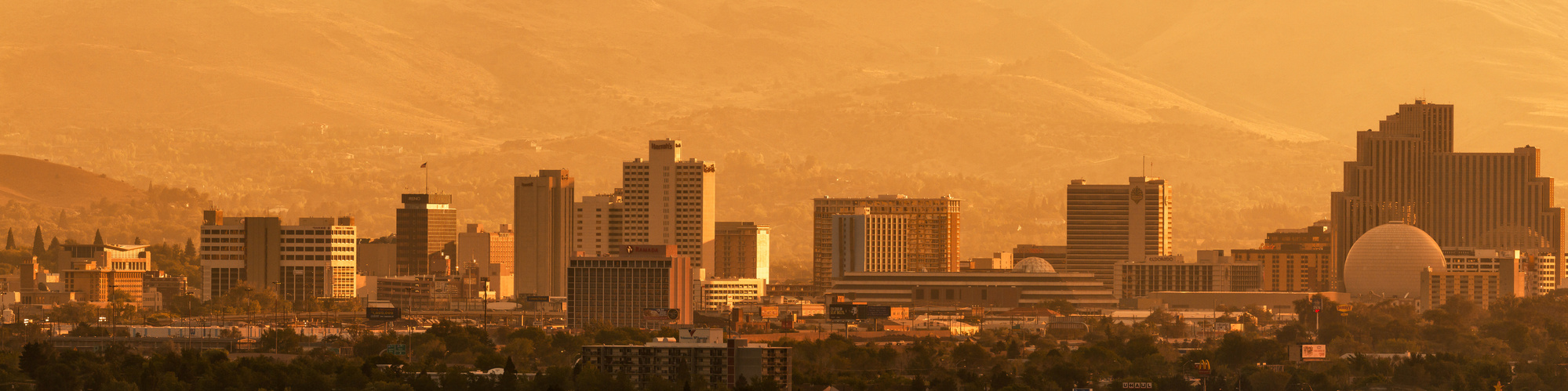 Panorama of Downtown Reno, Nevada.