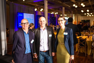 image of 3 event attendees at corporate event by los angeles-based photographer alissa pagels-minor