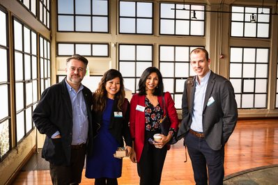 image of 4 event attendees at a corporate conference event by los angeles-based photographer alissa pagels-minor