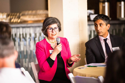 image of corporate executive speaking at company event conference by LA event photographer alissa pagels-minor