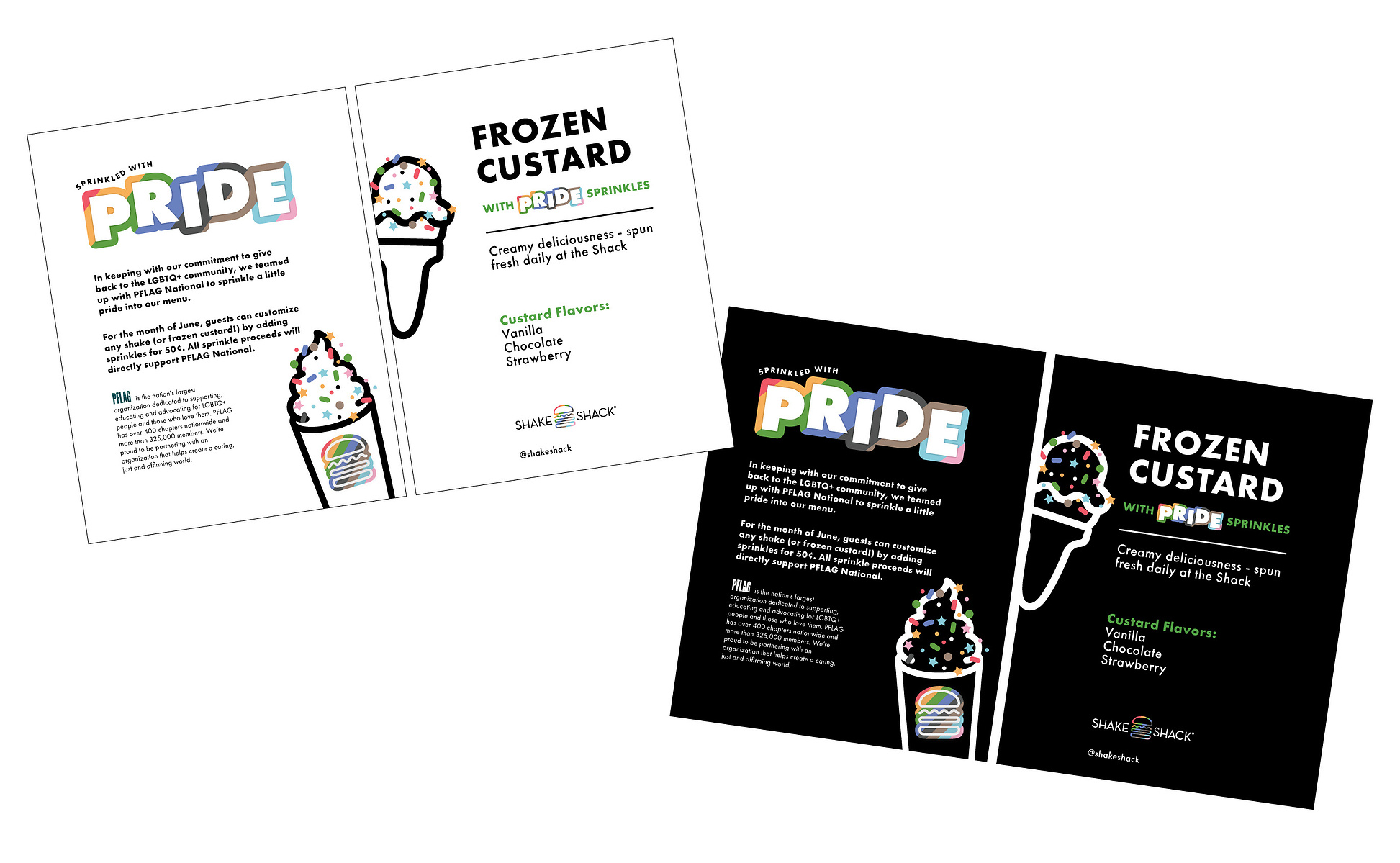 Info sheet and event menu in black and white