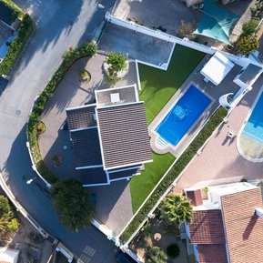 Vue aérienne d'une villa à Benidorm en Espagne