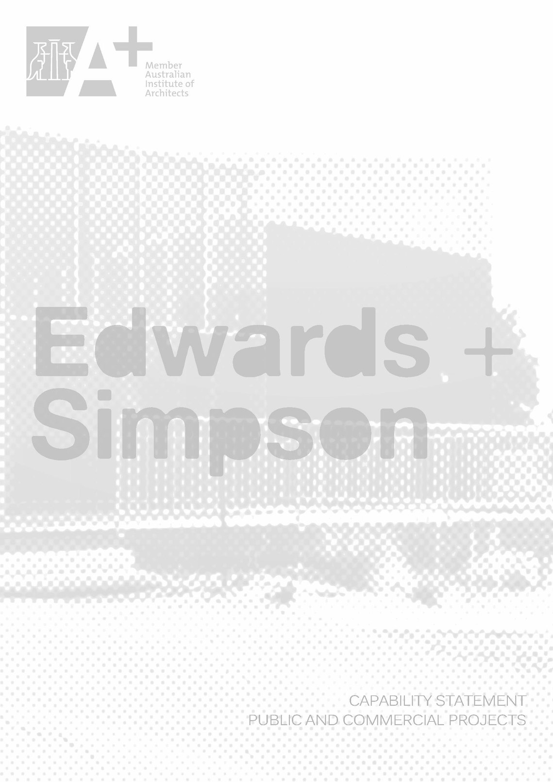 Cover art for Edwards + Simpson Capability Statement for Public and Commercial Buildings