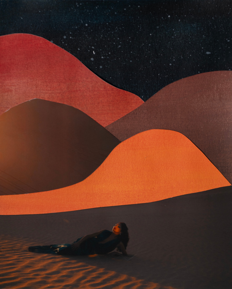 Painted and collaged photograph by Rielle Oase