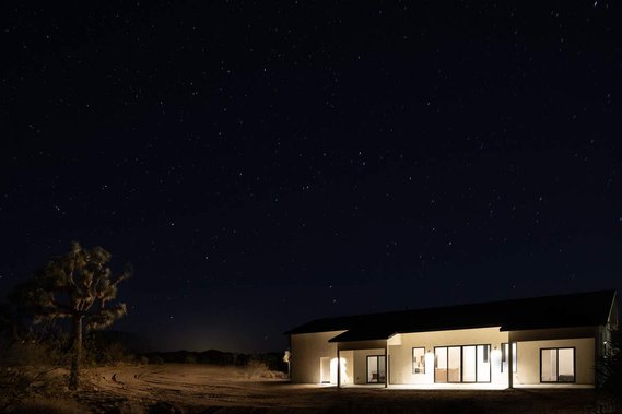 Lazy Sunday House under stars at night