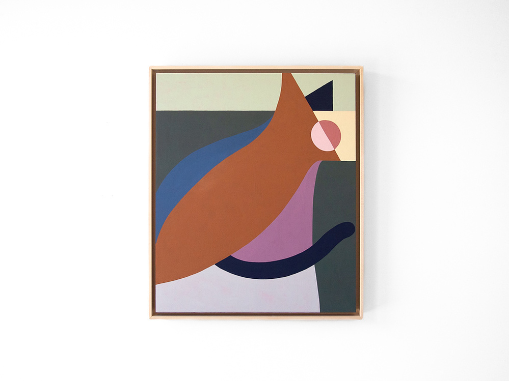 Abstract painting of dog with geometric forms from Wild Tales series