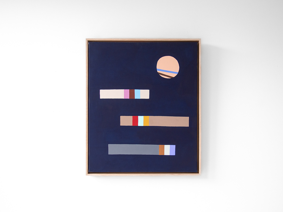 An original acrylic painting of geometric shapes.