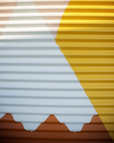 A close-up of the mountain in Annie Chen's Sea to Sky mural in East Vancouver.