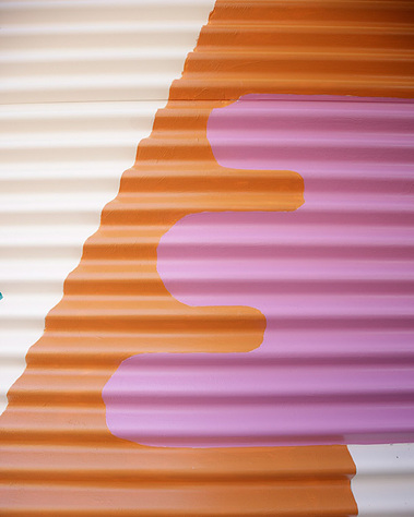 A close-up of the tree in Annie Chen's Sea to Sky mural in East Vancouver.