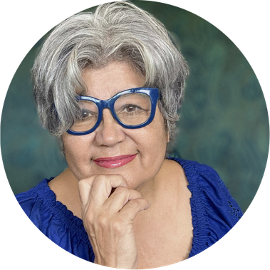 A photo of the speaker for the webinar, Virginia Chavez Smith.  A professional headshot of a seasoned professional woman.