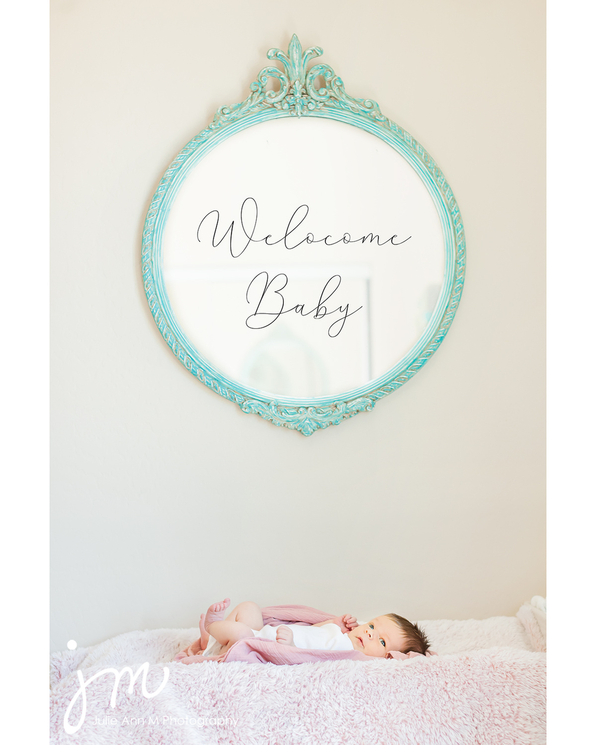 Newborn Photography of Baby in her new nursery.