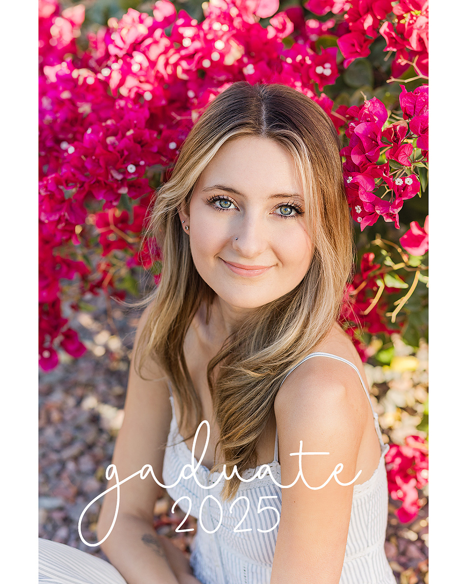 Teen in flowers looking up