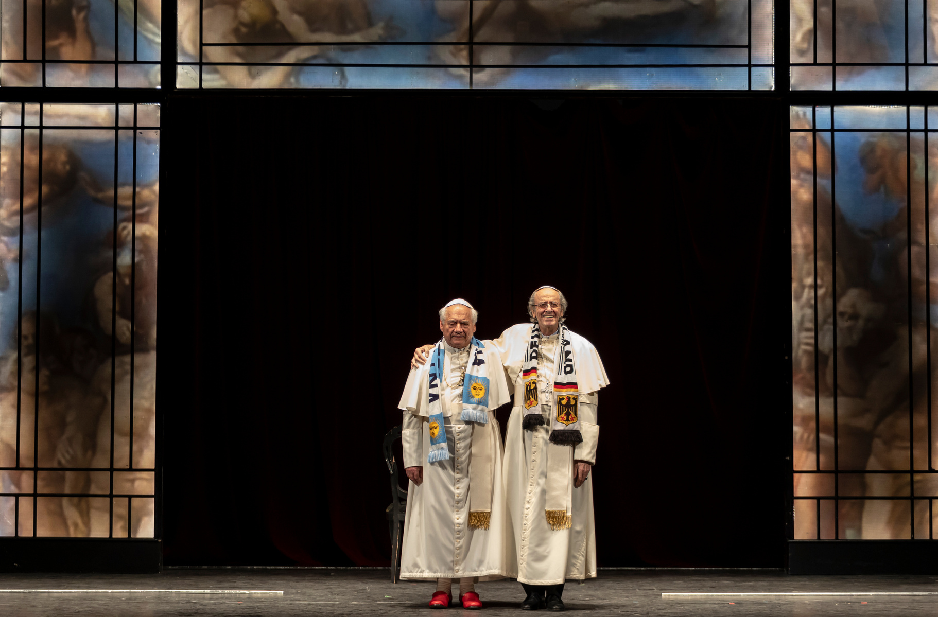 I due Papi, in scena al Teatro D'Annunzio di Latina
di Anthony McCarten
Regia Giancarlo Nicoletti
con Giorgio Colangeli, Mariano Rigillo. Ira Fronten, Alessandro Giova
Monica Irma Ricci ph.