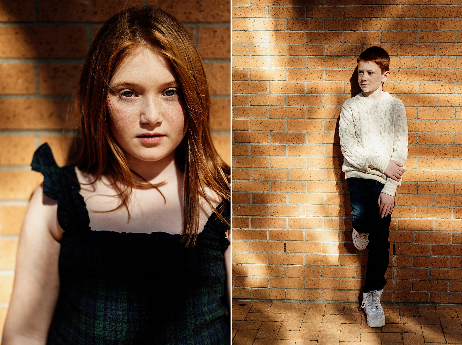 children posing in front of a patterned wall on the MIT campus by boston family photographer korri leigh photography
