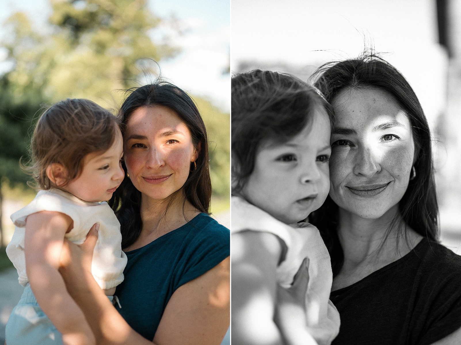 A mother and baby son in the flowers during their Brookline Family Photography session at Fisher Hill Reservoir Park in Brookline MA