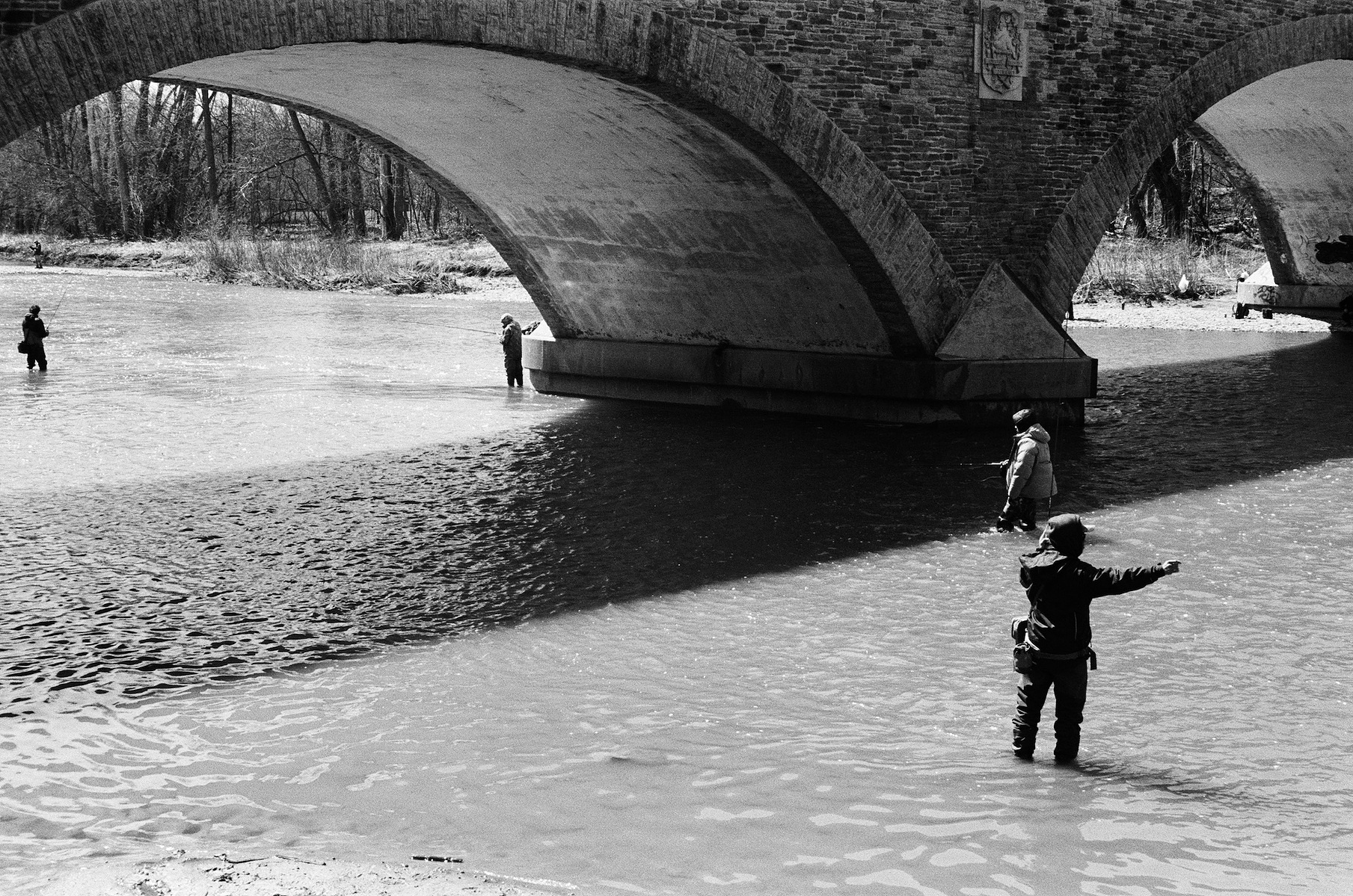Fishermen on a spring day in Toronto