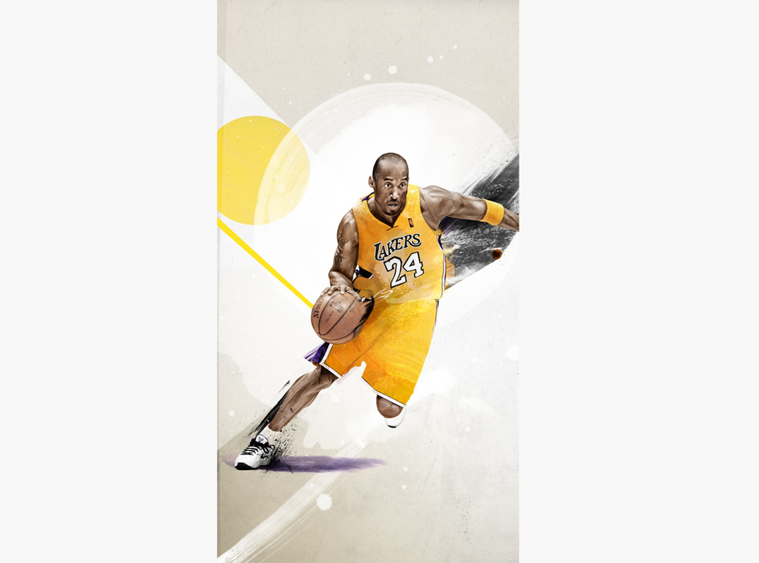 HelloVon Studio www.hellovon.com Leading portrait illustrator. House of Hoops, LeBron, Kobe. Sport illustration, action, basketball, contemporary, modern, motion, portrait, painting, ink, watercolour, celebrity, hero, iconic