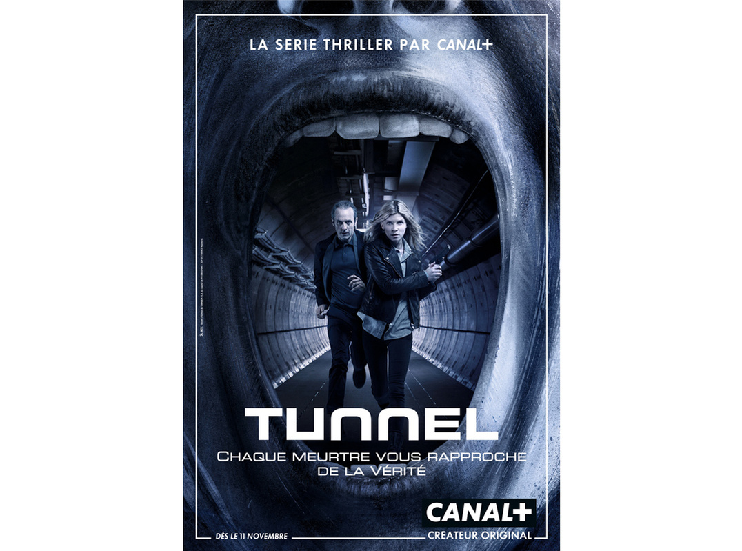 HelloVon Studio www.hellovon.com, leading portrait illustrator. The Tunnel ad campaign. Contemporary illustration, power, actor, modern, motion, movement, brush, colour, painting, ink, Canal+, celebrity, icon, hero, iconic.