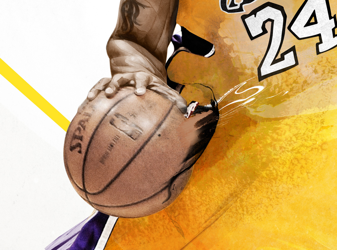 HelloVon Studio www.hellovon.com Leading portrait illustrator. House of Hoops, LeBron, Kobe. Sport illustration, action, basketball, contemporary, modern, motion, portrait, painting, ink, watercolour, celebrity, hero, iconic