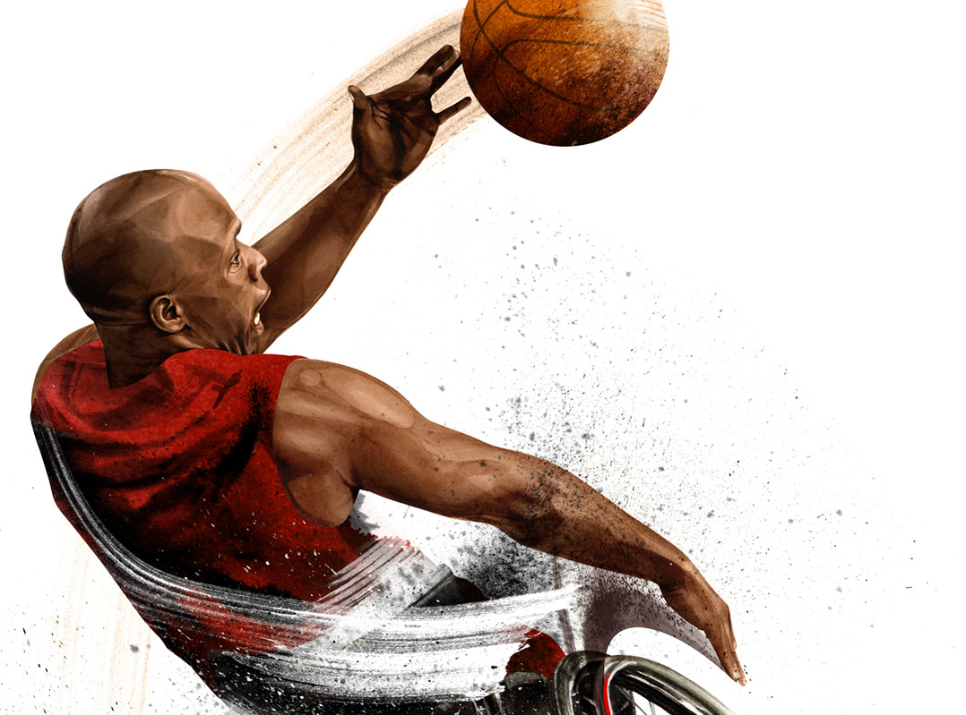 HelloVon Studio www.hellovon.com Leading portrait illustrator. Paralympics 2012 campaign. Sport illustration, action, olympics, contemporary, modern, motion, portrait, painting, ink, watercolour, celebrity, icon, hero, iconic