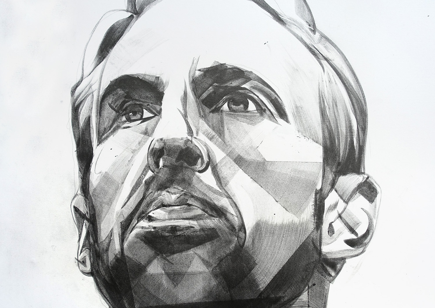 Faces of Football by HelloVon Studio. World Cup 2018, football, Sport portrait illustration, Gareth Southgate, contemporary, modern, painting, ink, drawing, dynamic, speed, movement, motion, celebrity, icon, hero, iconic.