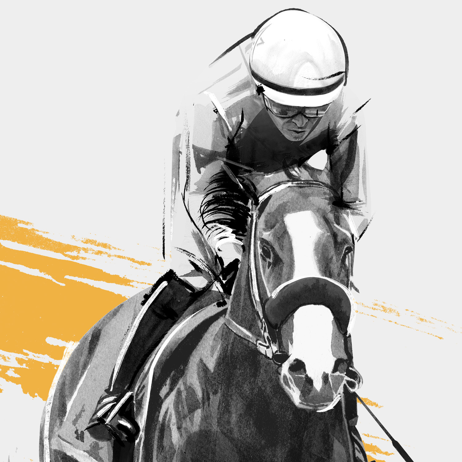The Dominant 20 for ESPN. Justify by HelloVon Studio. snowboarding, Sport portrait illustration, contemporary, modern, painting, ink, drawing, dynamic, speed, movement, motion, celebrity, icon, hero, iconic.
