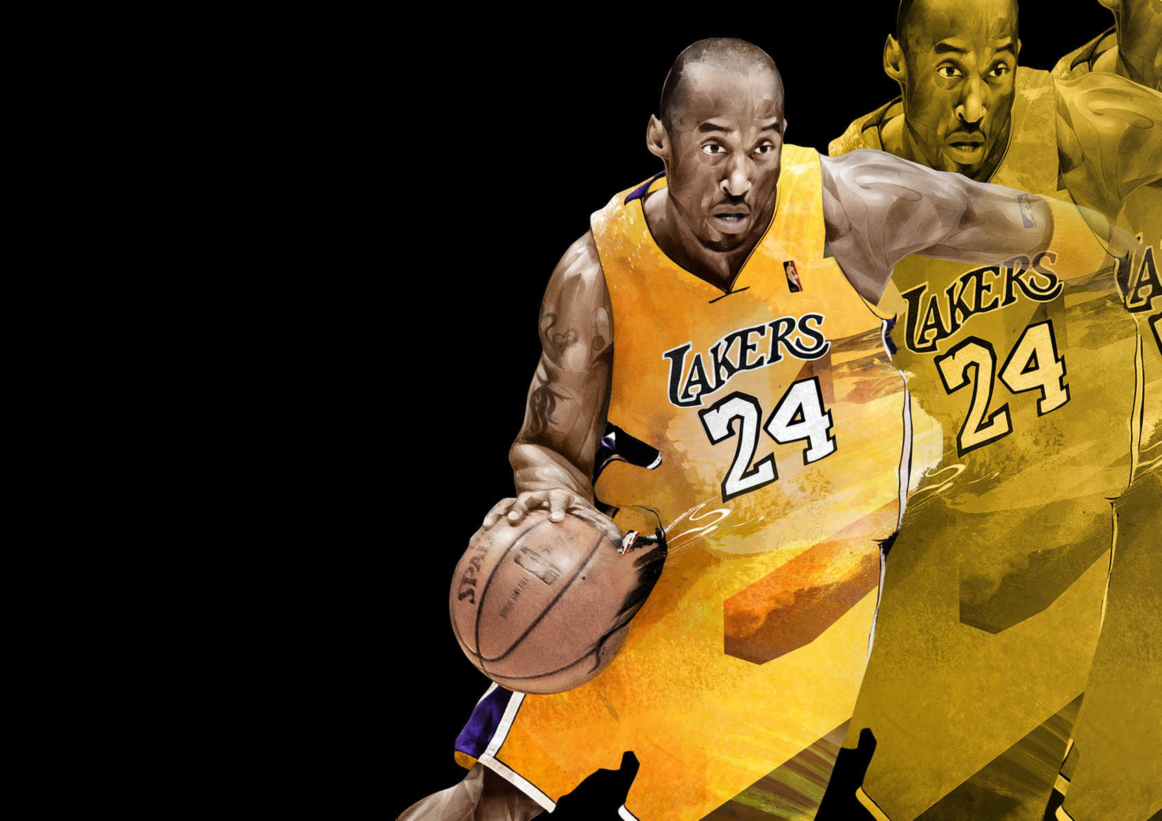 HelloVon Studio www.hellovon.com Leading sports and portrait illustrator. Kobe. Illustration, contemporary, basketball, action, modern, motion, portrait, painting, ink, watercolour, cool, new, celebrity, hero, iconic