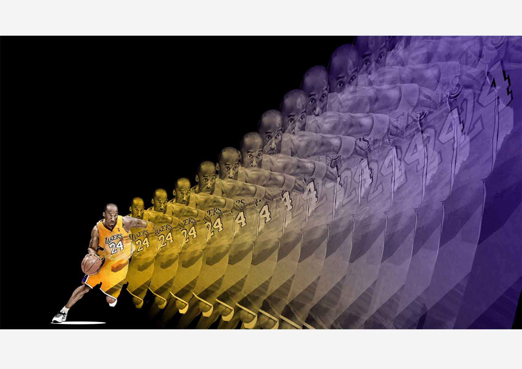 HelloVon Studio www.hellovon.com Leading sports and portrait illustrator. Kobe. Illustration, contemporary, basketball, action, modern, motion, portrait, painting, ink, watercolour, cool, new, celebrity, hero, iconic