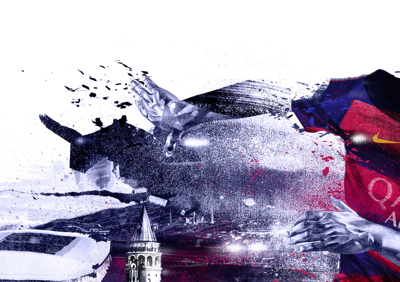 HelloVon Studio www.hellovon.com Leading sports and portrait illustrator. Arda Turan for Nike.Illustration, contemporary, football, soccor, action, modern, motion, painting, ink, watercolour, cool, celebrity, hero, iconic